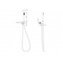 Παροχή νερού με στήριγμα ντους, τηλέφωνο και σπιράλ Karag Delos H3D-HSH064-P458 Χρωμέ
